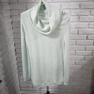 2/$30.00 - Cleo Ladies Size XS Cowl Neck Mint Green Lightweight Tunic/Sweater